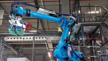 Depalletier Roboter in Aktion